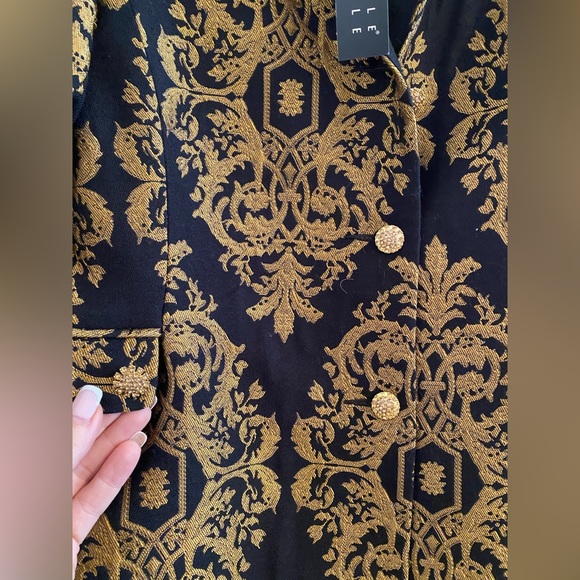 Carole Little black and gold long jacket w/crystal buttons in size 8. NWT - Picture 5 of 15